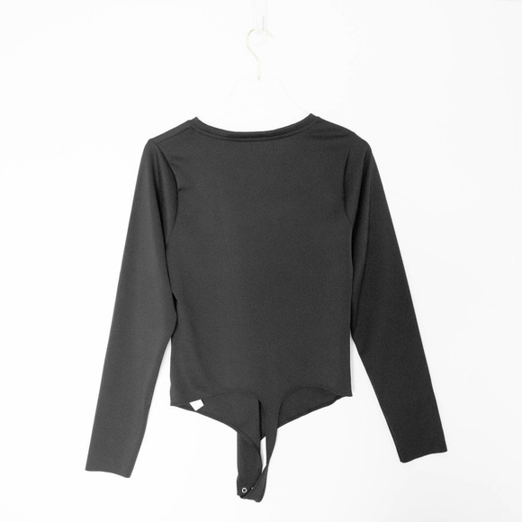 Good American Black Scoop Neck Full Sleeve Bodysuit Size XL - Picture 4 of 6